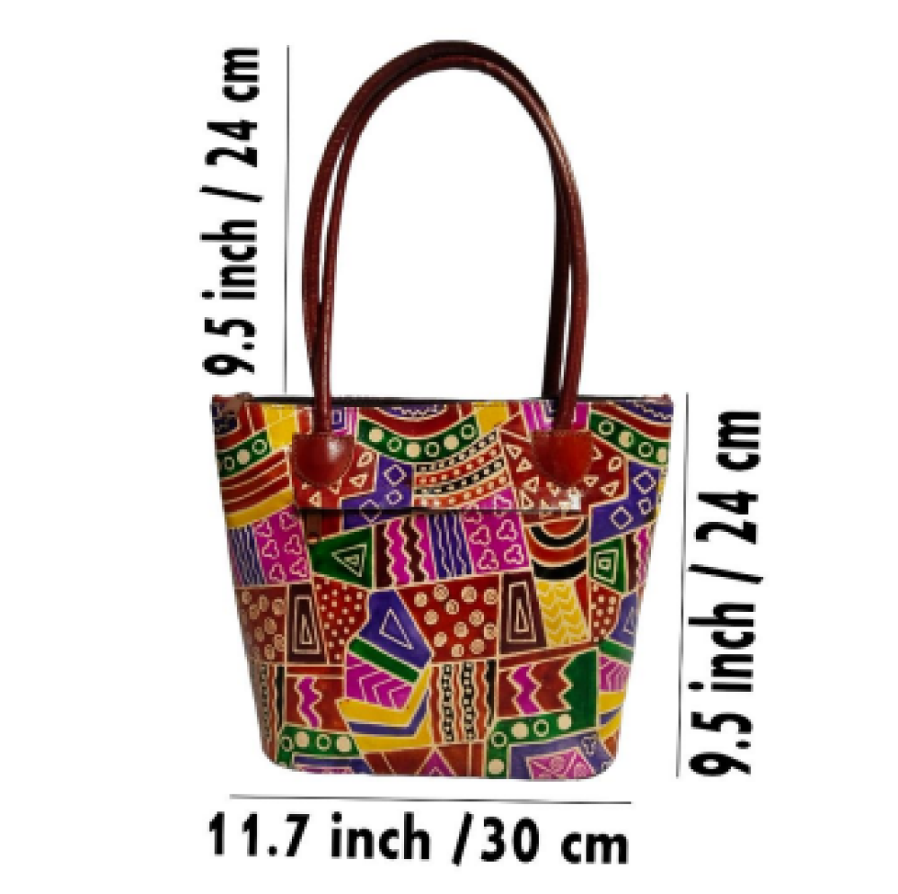 Trendy Mini Shopping Leather Handbag - 0