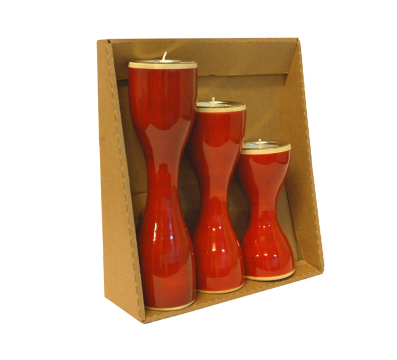 Triune Candle Holders set of 3 - Red - 0