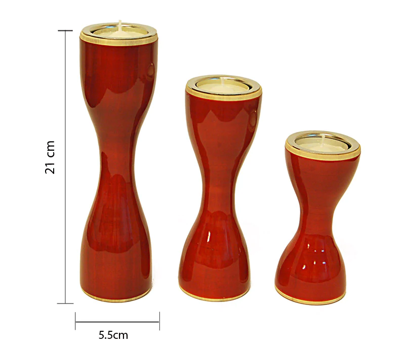 Triune Candle Holders set of 3 - Red