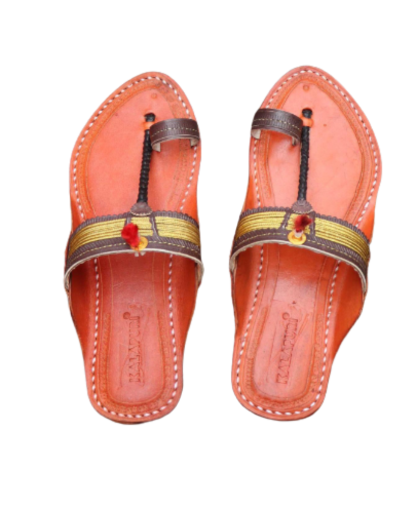 Women - Orange Chappal