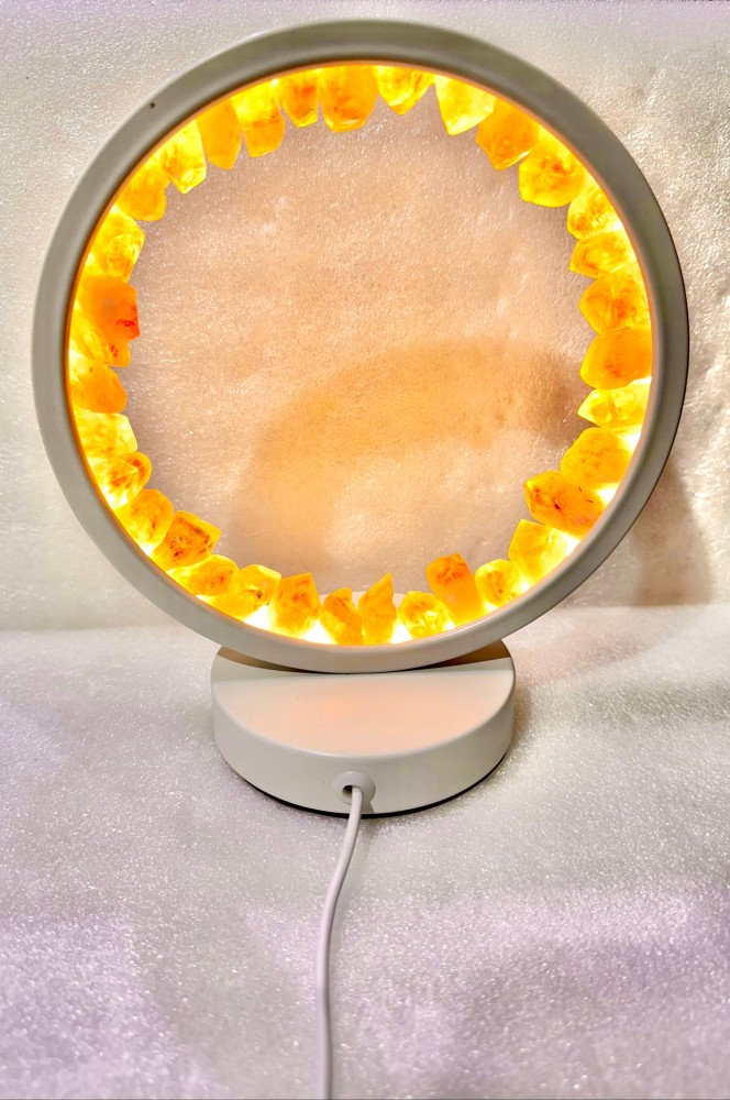 Yellow Calcite Crystal Healing Lamp